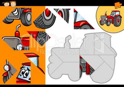 cartoon tractor jigsaw puzzle game