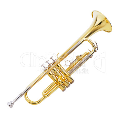 Trombone on white background