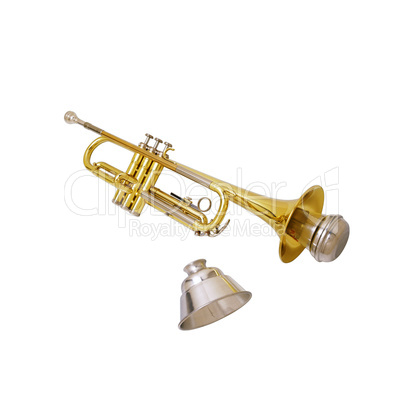 Trombone on white background