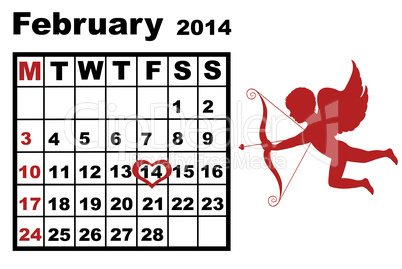 february calendar 2014