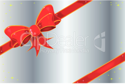 christmas ribbon on silver