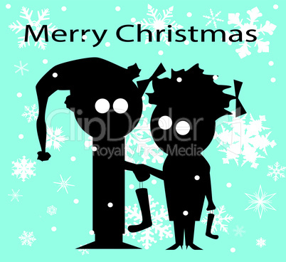 christmas couple and stockings