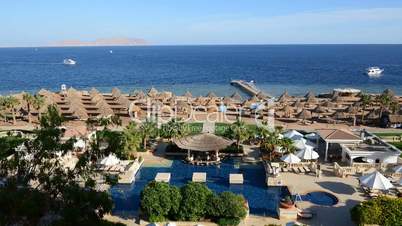 Timelaps of the beach at luxury hotel, Sharm el Sheikh, Egypt