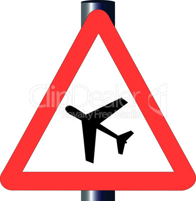 low flying aircraft traffic sign