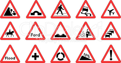 15 triangle traffic signs