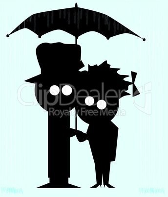 couple in the rain