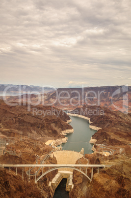 hoover dam with bridge