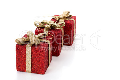 artificial red gift boxes