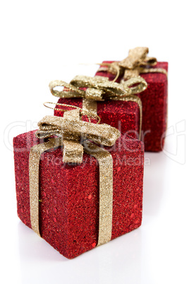 artificial red gift boxes