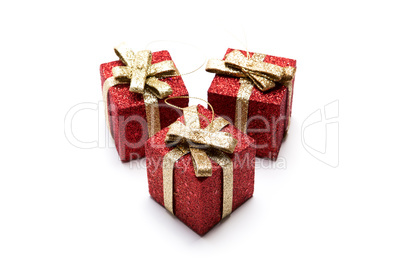 artificial red gift boxes