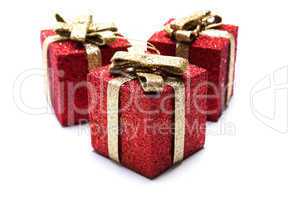 artificial red gift boxes