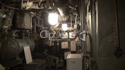 the engine room of the ship