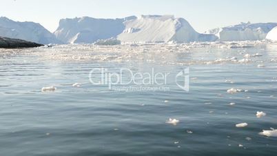 Driving through ice in arctic waters