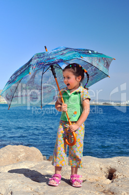 little girl with umbrella