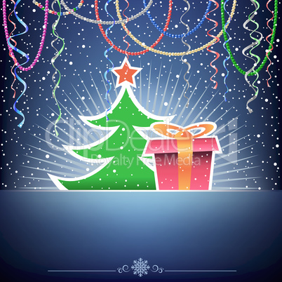 Christmas tree and gift card