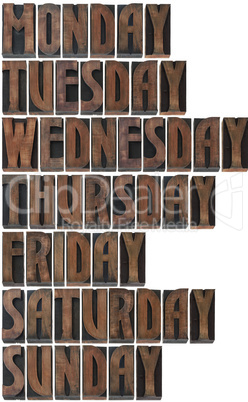 days of the week cutout