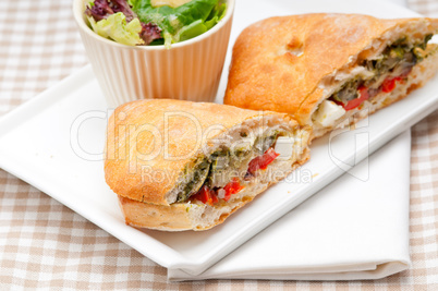 ciabatta panini sandwichwith vegetable change feta