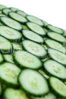 stack of  sliced cucumbers