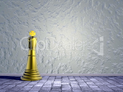 chess king in the street - 3d render