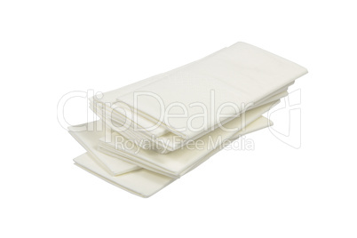stacked paper tissue on white