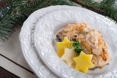 fried carp with almonds