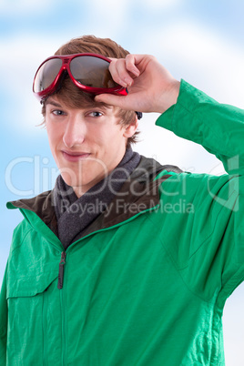 young sporty man with winter jacket