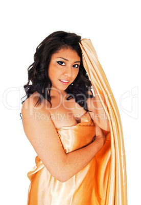 lovely girl in silk.