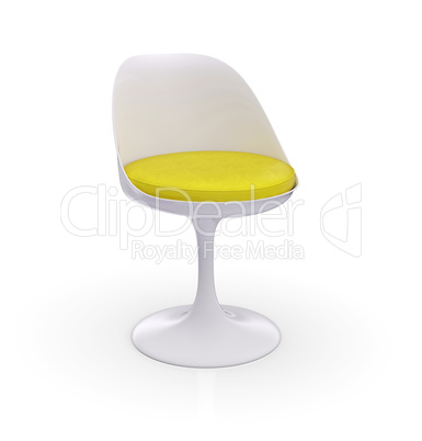 futuristischer stuhl - weiß gelb