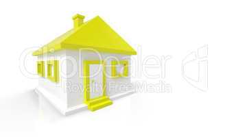 kleines 3d einfamilienhaus gelb
