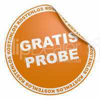 3d aufkleber orange- gratis probe