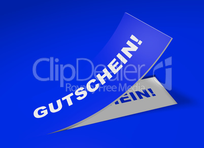 3d etikett blau - gutschein!