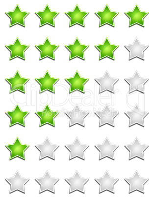 fünf sterne bewertungssystem - grün grau