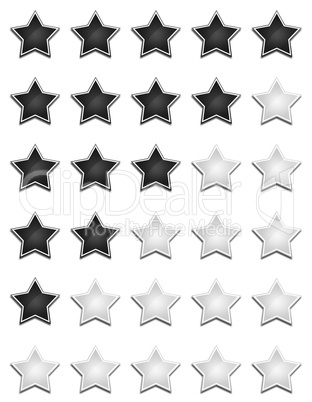 fünf sterne bewertungssystem - schwarz weiß