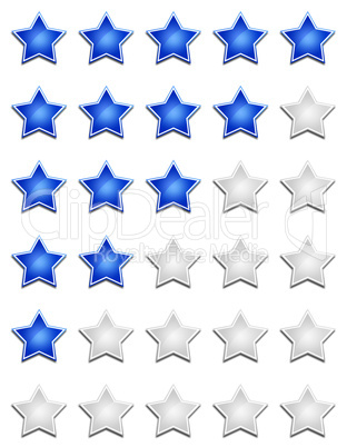 fünf sterne bewertungssystem - blau weiß
