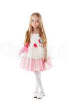 Little charming fashionista isolated on white