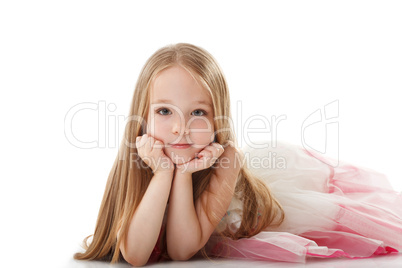 Pretty little girl posing looking at camera