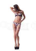 Slender woman posing in beautiful erotic lingerie