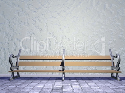 bench in the street - 3d render