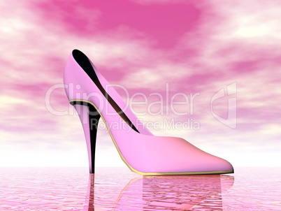 pink high heel - 3d render