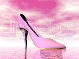 pink high heel - 3d render