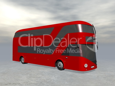 modern london red bus - 3d render