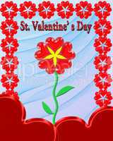 beautiful flower for valentine's day in red frame