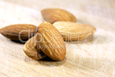 almonds on wood