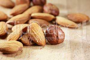nuts on wood