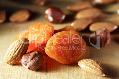 nuts and dried apricots