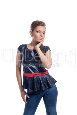 Attractive young model posing in stylish clothes