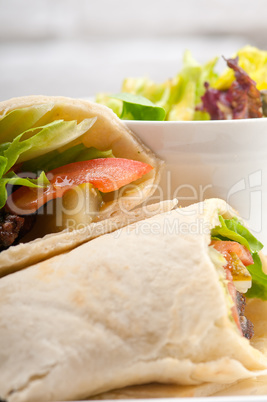 kafta shawarma chicken pita wrap laufrolle sandwich