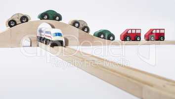 toy traffic with car and train