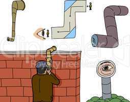 various periscope spying cartoons