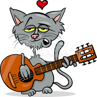 cat in love cartoon illustration